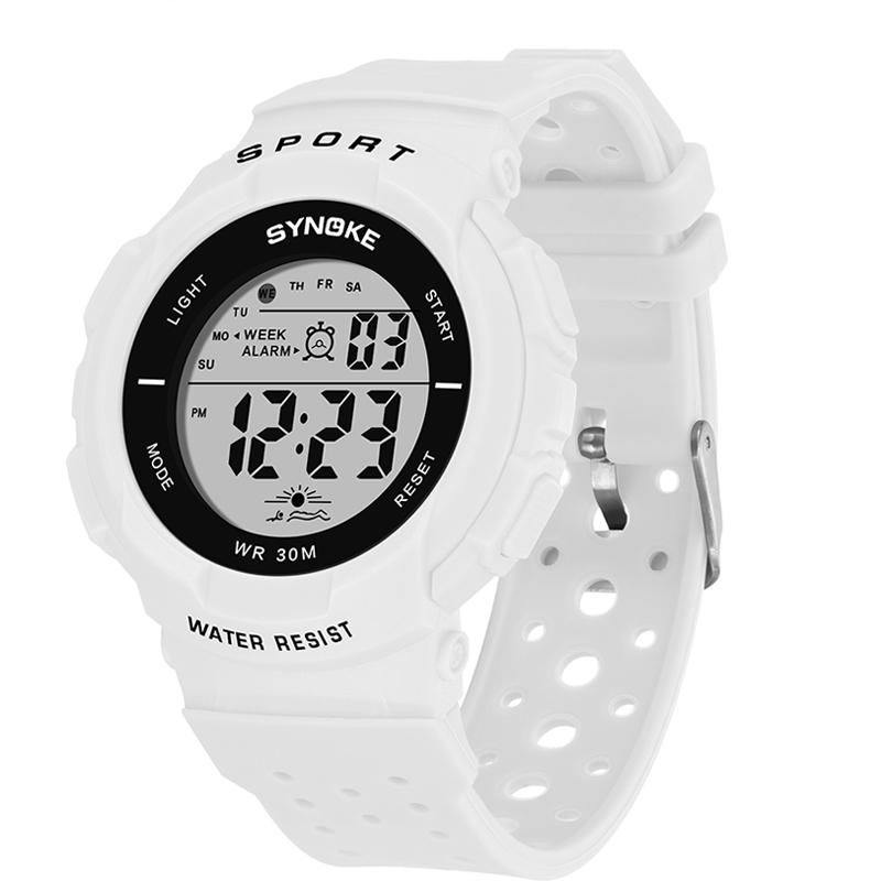 SYNOKE 9617 Reloj de moda 3ATM Impermeable EL light Función múltiple Colorful LED Reloj digital deportivo
