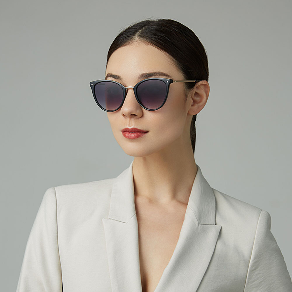 Mujer Casual Fashion Metal Full Frame Plus Talla UV Gafas de sol de protección