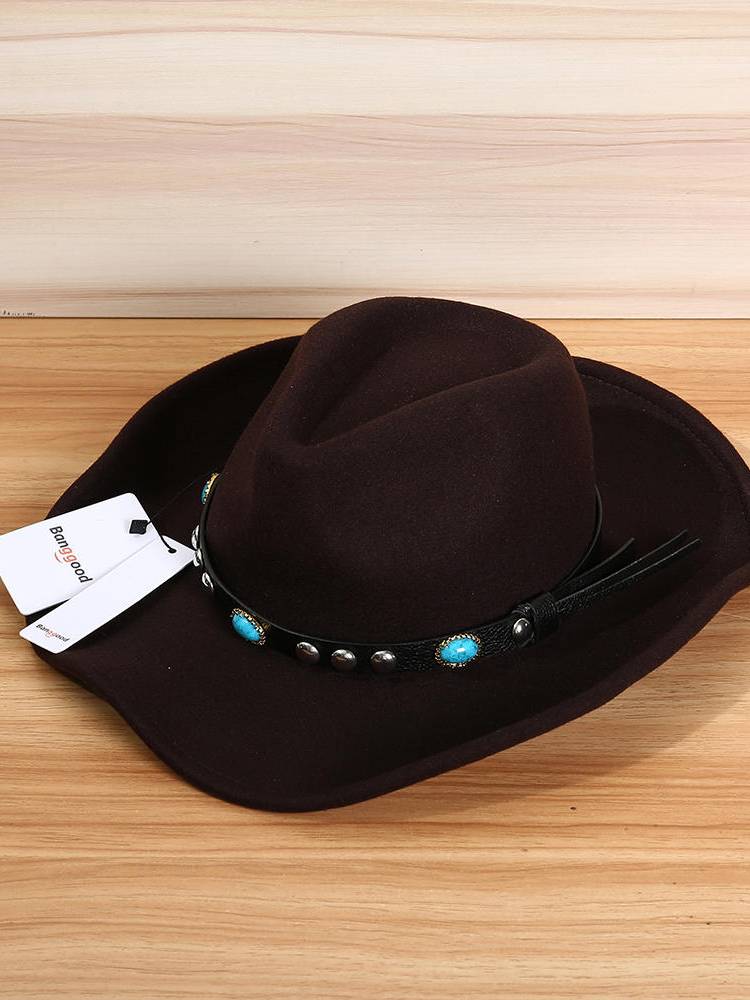 Bang good Mens Mujer vendimia Lana Western Cowboy Sombrero