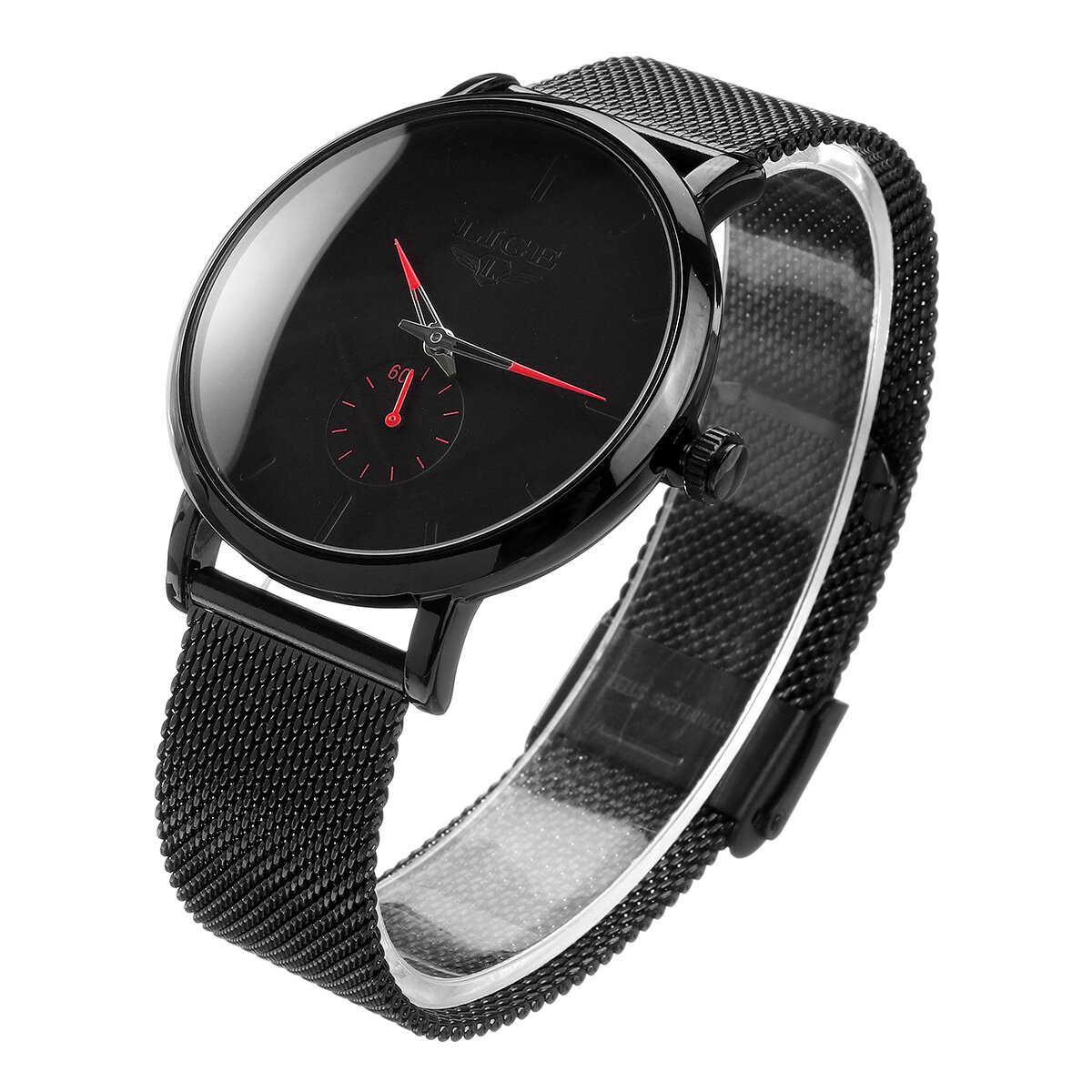 LIGE LG9915 Casual Fashion Ultra-thin Steel Strap Impermeable Reloj de cuarzo para hombre