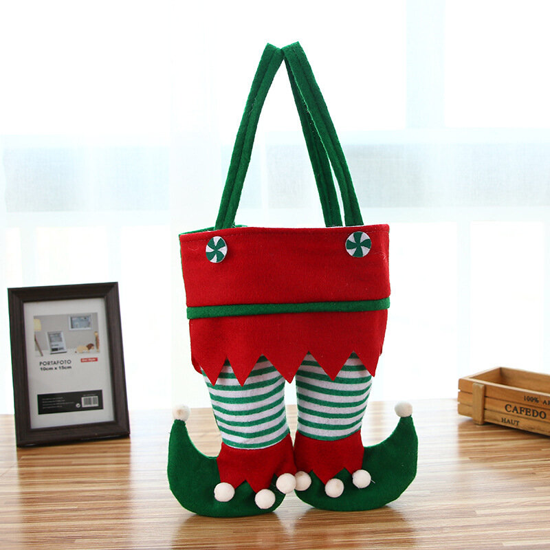 Niño adulto festivo creativo Navidad caramelo botella licor regalo Bolsa bolso con forma de duende