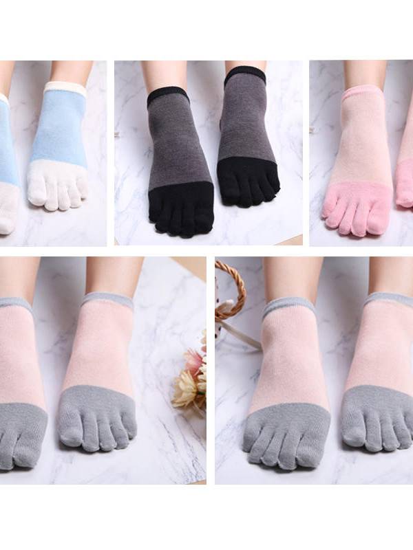 Mujer Juego de 5 pares de 5 pares de tobillo calcetines simple para niñas calcetines