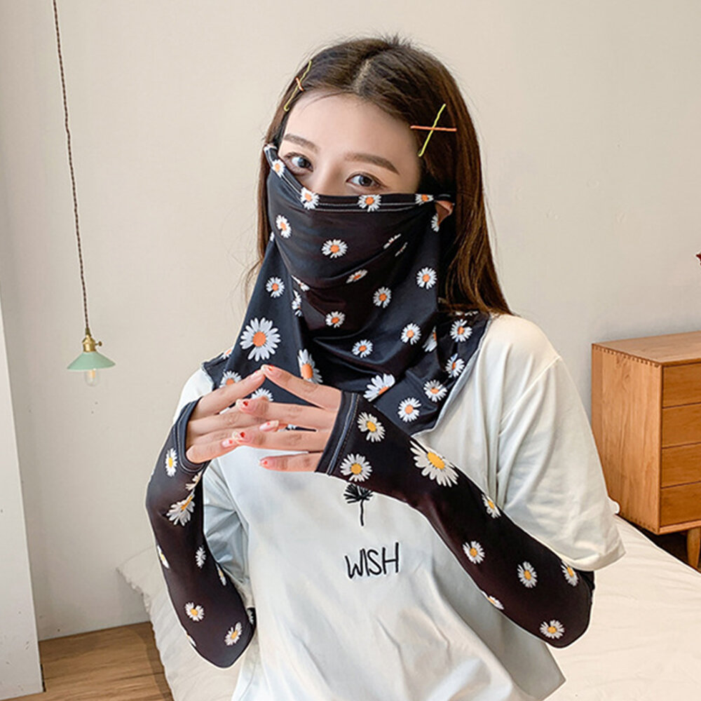 Protector solar para mujer Verano al aire libre Manga de seda de hielo Protector de brazo Manga Cubierta transpirable Ve