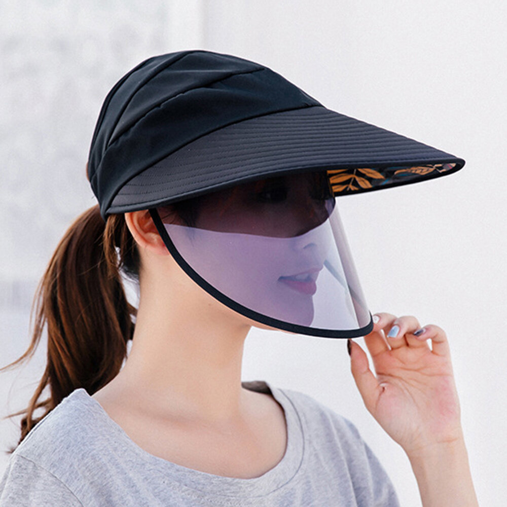 Unisex antivaho extraíble Mascara para protección total contra el sol Sombrero