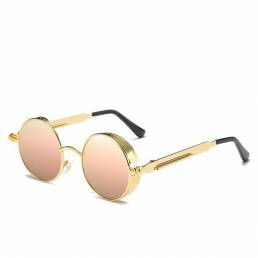UV400 vendimia Steampunk espejo redondo Lente gafas de sol al aire libre deporte Hisper gafas para hombre Mujer