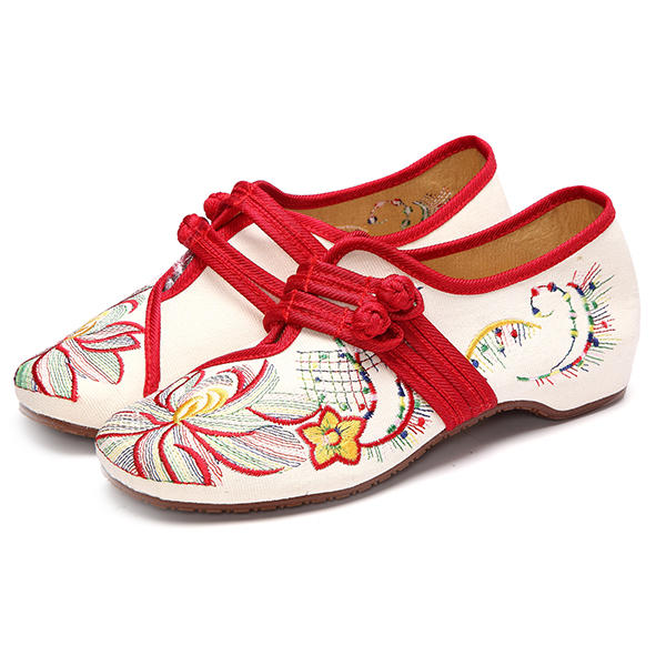 Tamaño de EE. UU. 5-12 Mujer Slip floral de bordado informal en al aire libre zapatos planos