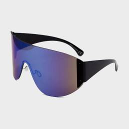 Gafas de personalidad sin marco de una pieza para mujer UV Gafas de sol de protección