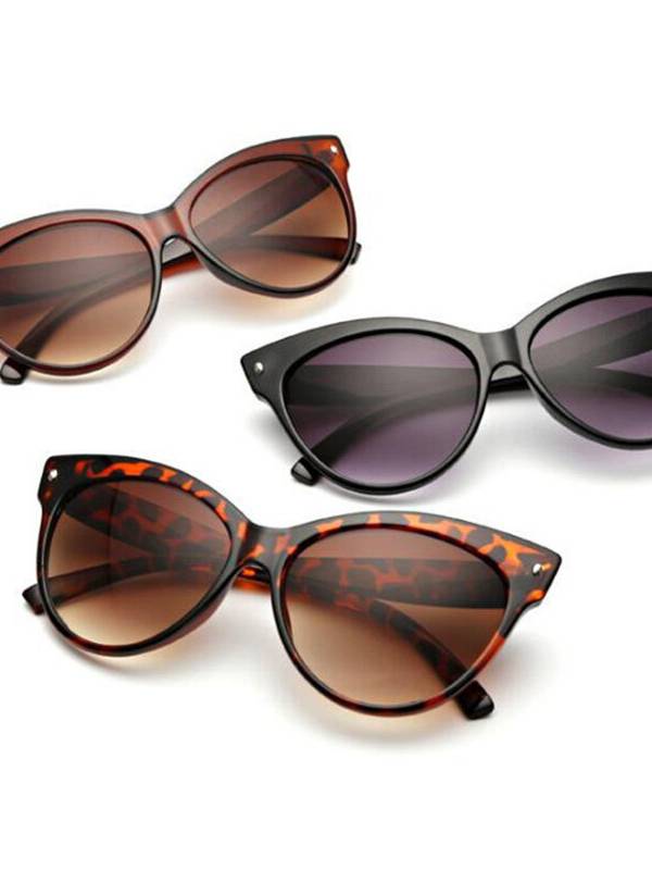 Mujer Gato Eye vendimia Gafas de sol polarizadas de leopardo