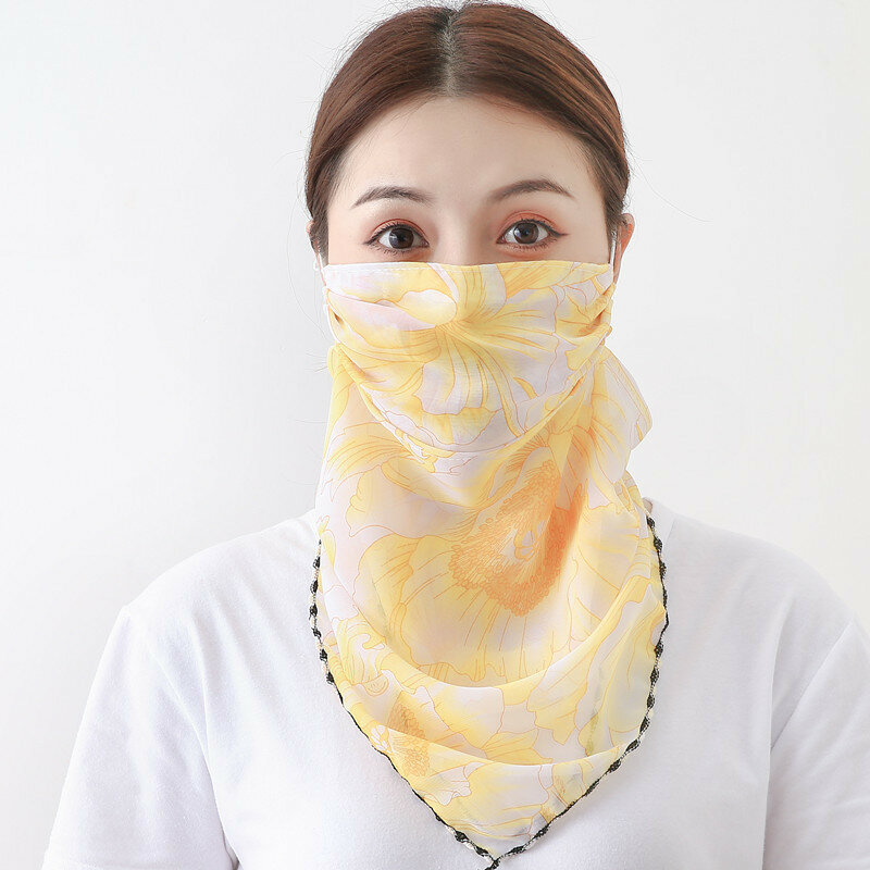 Bufanda de protección solar al aire libre Cara transpirable para montar Mascara Impresión de secado rápido en verano Cue