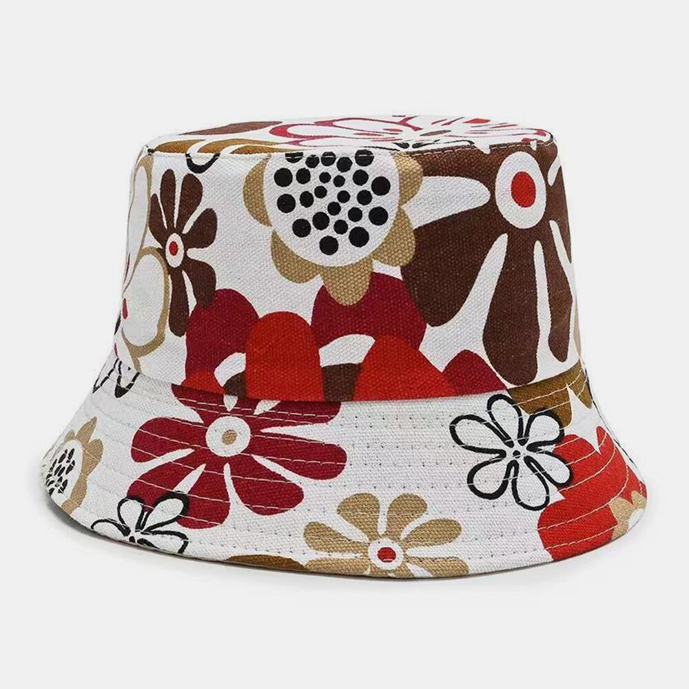 Lona unisex de color floral Patrón Cubo de sombrilla informal Sombrero