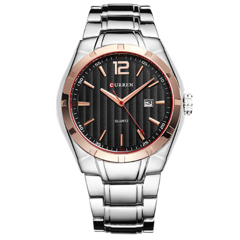 CURREN 8103 Impermeable Reloj de pulsera para hombre con calendario de acero completo Banda Relojes de cuarzo