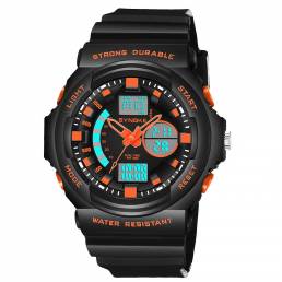 SYNOKE 66866 Multifunción 50M Impermeable Reloj de doble acción Reloj deportivo digital Reloj para hombre