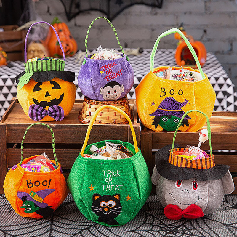 Niños Halloween Estilo Patrón Casual Salir Caramelo Azúcar Llevar Bolsa Bolso