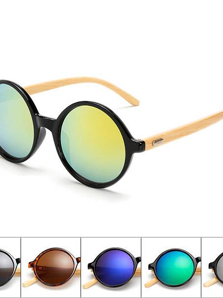 Unisex vendimia Retro Redondo UV400 Sun Glassess Parasol de bambú hecho a mano Gafas Gafas