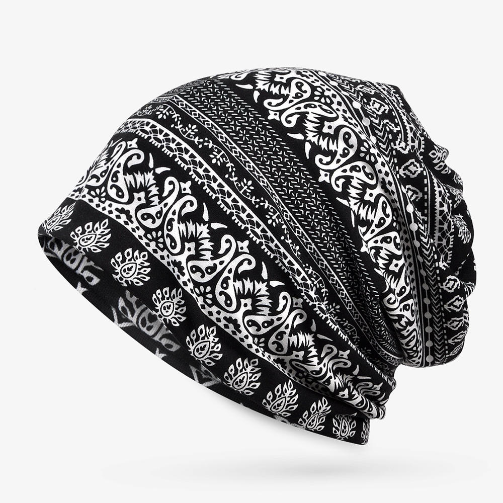 Bufanda estampada étnica Sombrero doble algodón turbante uso bufanda