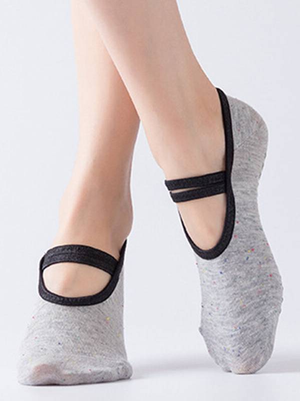 Algodón antideslizante para mujer Yoga calcetines