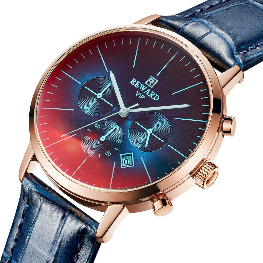 REWARD RD83001M Reloj de hombre de negocios Light Luxury Impermeable Reloj cronógrafo de cuarzo de moda
