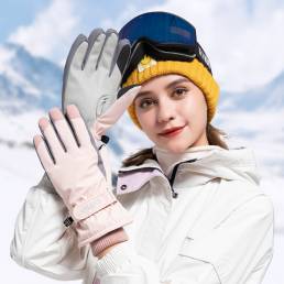 Mujer Screentouch Resistente al viento Impermeable Equitación Esquí Deporte cálido Dedo completo Guantes
