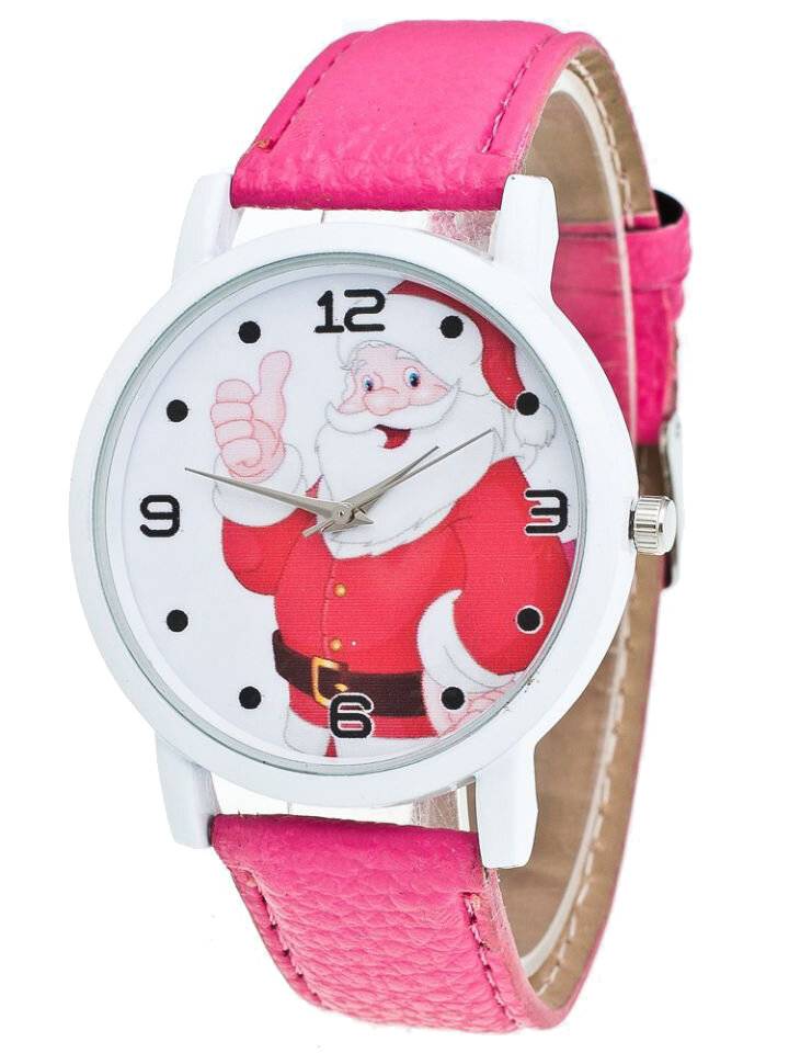 Dibujos animados Santa Thumbs Up Cute Fahsion Kid Watch Reloj de cuarzo