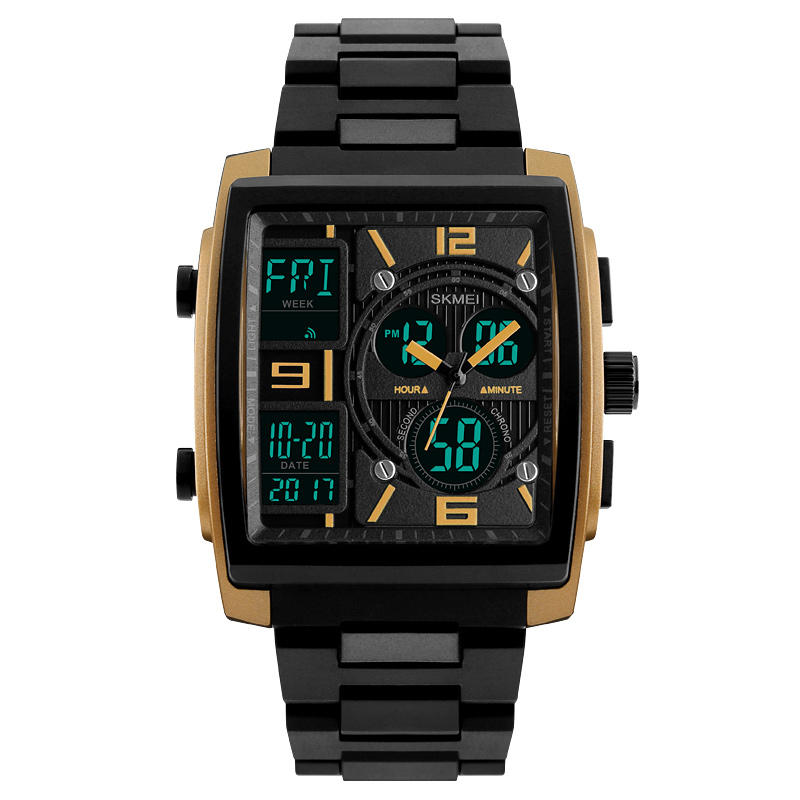 SKMEI 1274 al aire libre reloj digital deportivo PU Banda 5ATM Impermeable cronógrafo reloj de pulsera para hombres