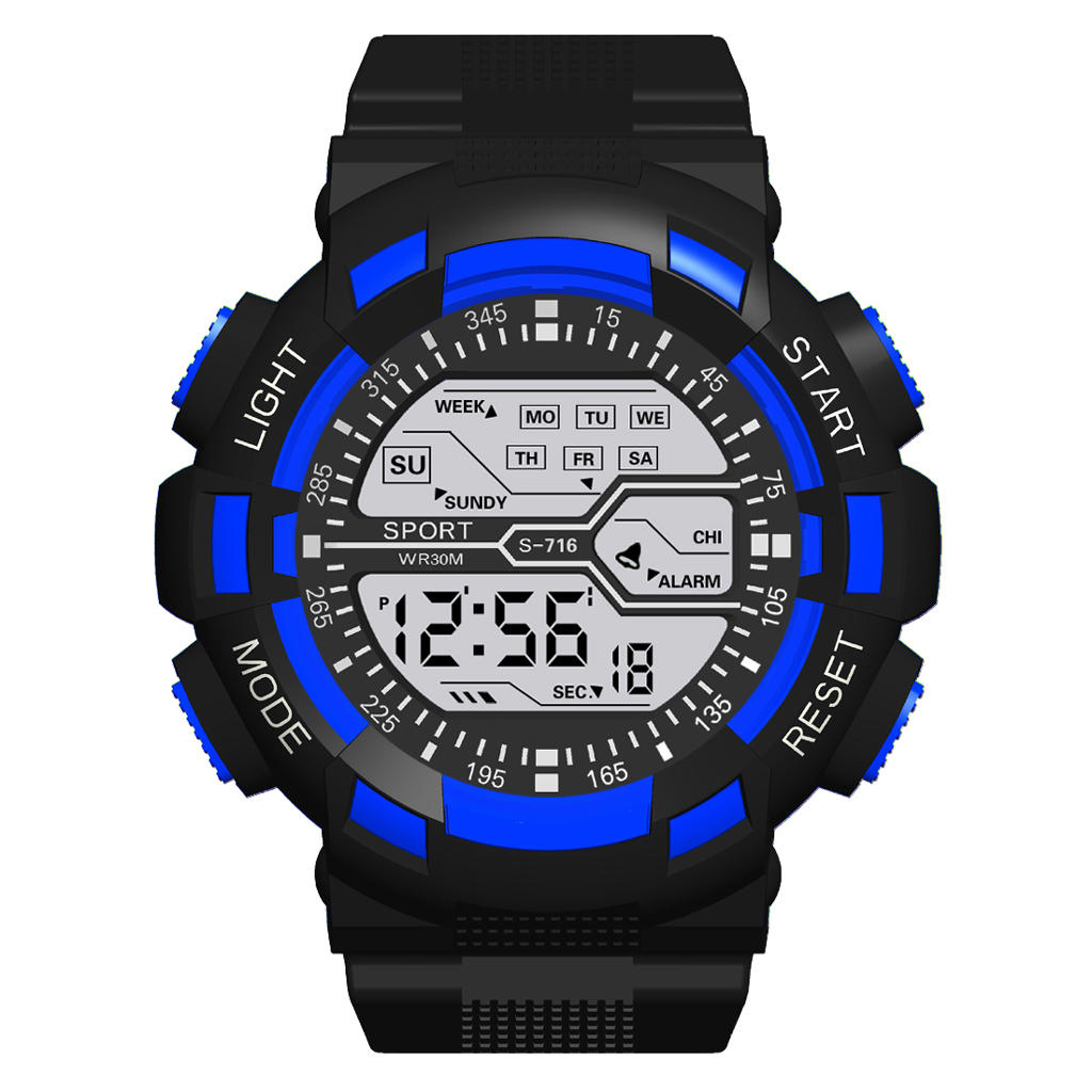HONHX S716 Fashion Colorful Night Light Men Alarm Reloj Week Pantalla Sport Reloj digital