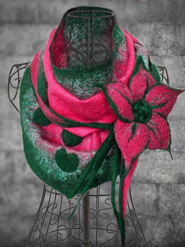 Mujer vendimia Floral Boas y bufandas elegantes
