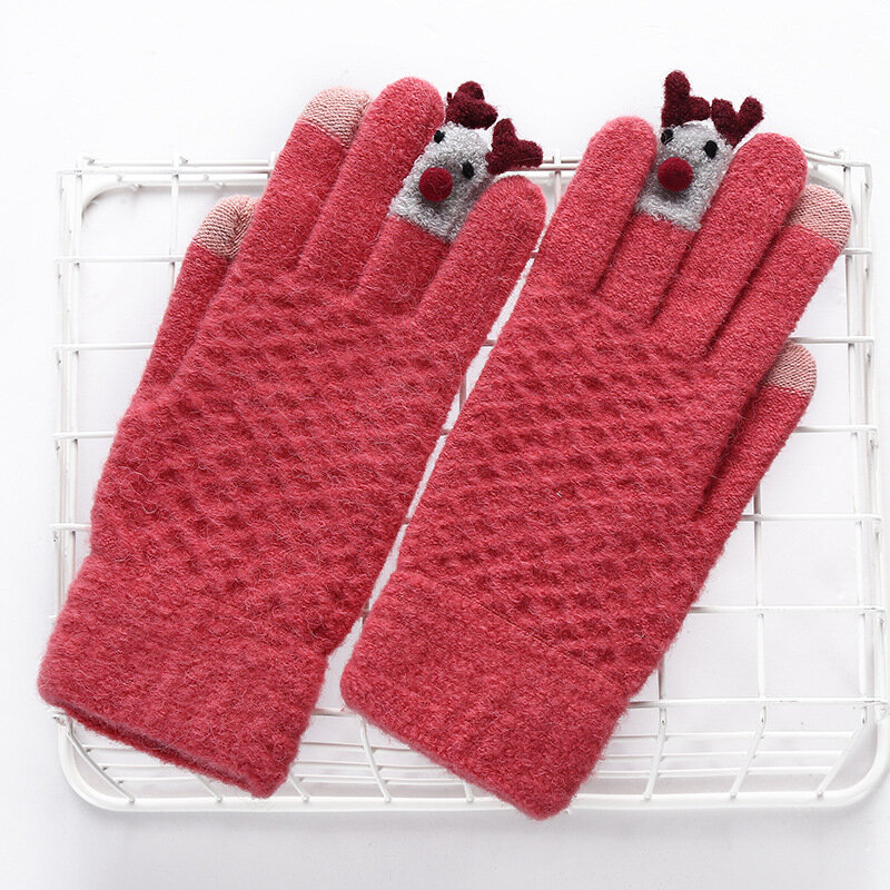 Knit Christmas Guantes Touch Screen al aire libre Glove