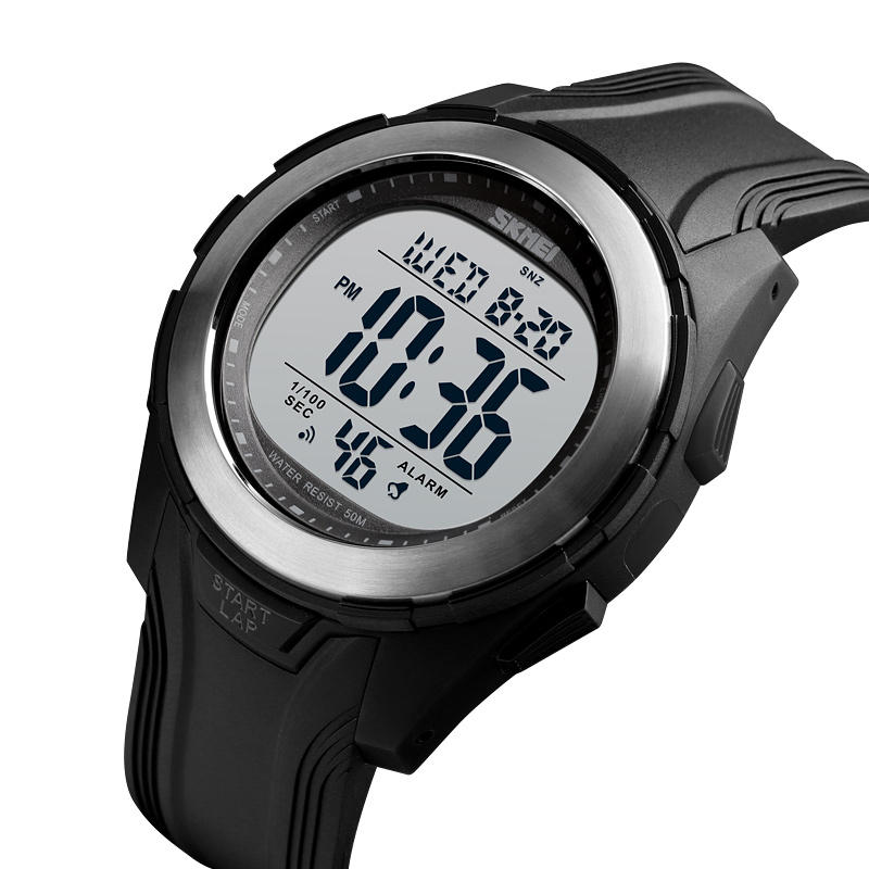 Reloj deportivo SKMEI 1503 para hombre 5ATM Impermeable Cronógrafo al aire libre Reloj digital luminoso para estudiantes