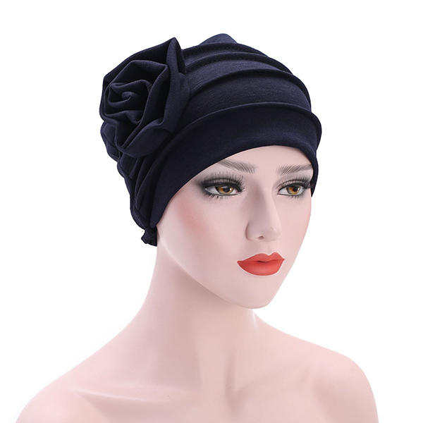 Mujer vendimia musulmana diadema con gorro gorrita tejida cascos casuales quimioterapia turbante Sombrero