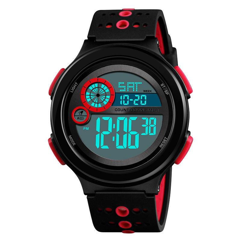 SKMEI 1374 Luminous Pantalla 50M Impermeable reloj digital hombres moda cronómetro cuenta atrás reloj deportivo