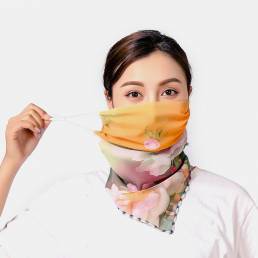 Mujeres Máscaras de impresión transpirables Montado en la oreja Cuello Protección Protector solar Bufanda Anti-UV Bandan