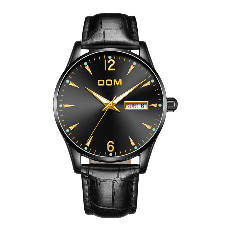 DOM M-11BL-1M89 Reloj de moda para hombre 3ATM Impermeable Fecha luminosa Pantalla Reloj de cuarzo