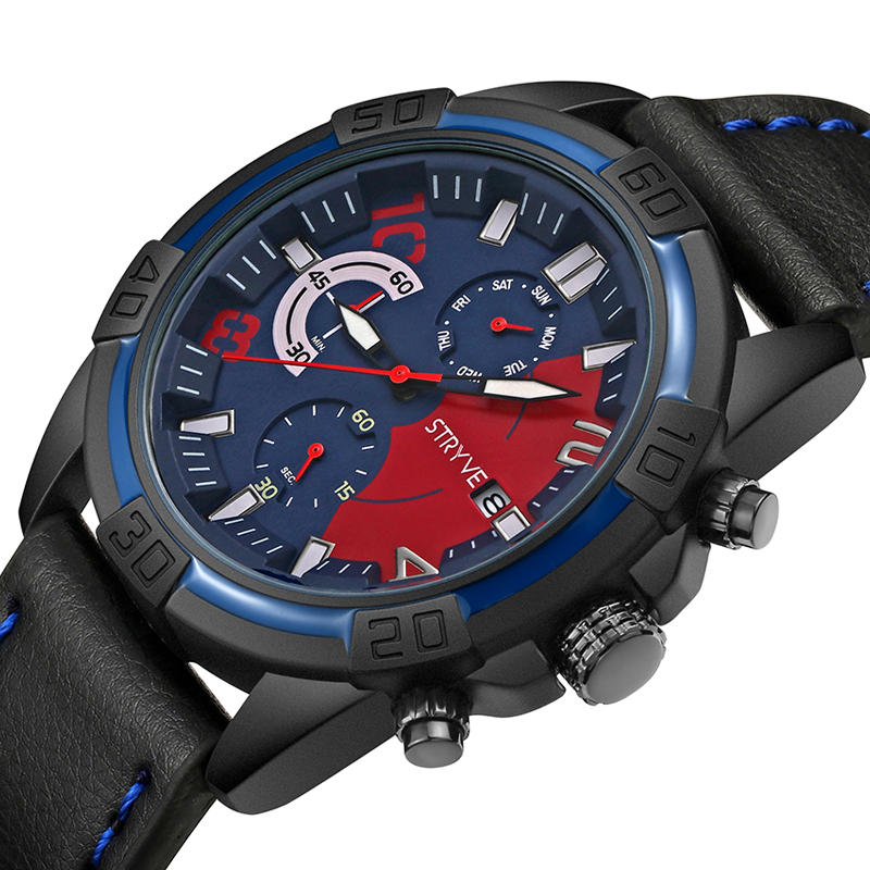 STRYVE S1001 Fashion Chrono Time Date Pantalla Cronómetro Reloj deportivo de cuarzo para hombre
