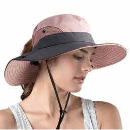 Protector solar UV Protección pesca Montañismo Sun Sombrero Wild Brim Cubo ajustable plegable Sombrero Para mujer
