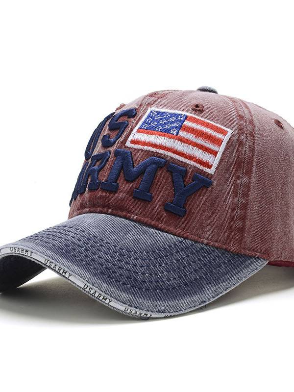 Unisex vendimia Gorra de béisbol patriótica Elegante gorra de bandera estadounidense apenada Sombrero