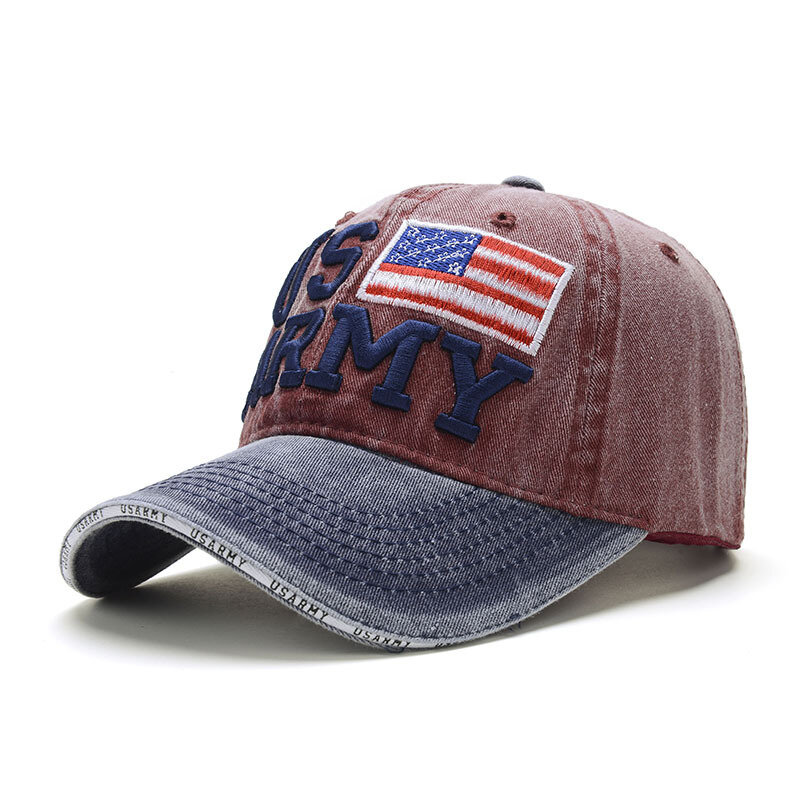 Unisex vendimia Gorra de béisbol patriótica Elegante gorra de bandera estadounidense apenada Sombrero