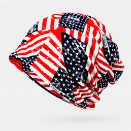 Las mujeres de algodón con rayas de estrellas Patrón Bandera de América Personalidad informal Elástico de doble uso Cuel