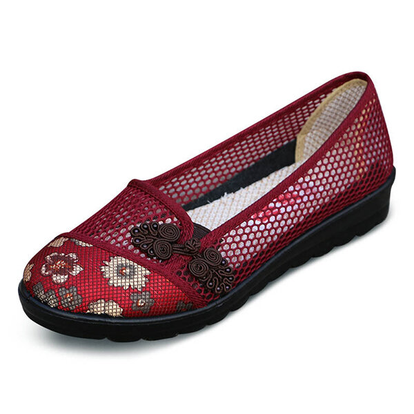 Tamaño de EE. UU. 5-11 Mujer Zapatos elegantes de ocio de verano Zapatos planos transpirables de malla con absorción de