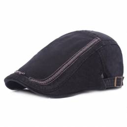 Hombres Mujeres Algodón Washed Beret sombrero Moda hierro etiqueta hebilla Ajustable Cabbie Golf Gentleman Caps