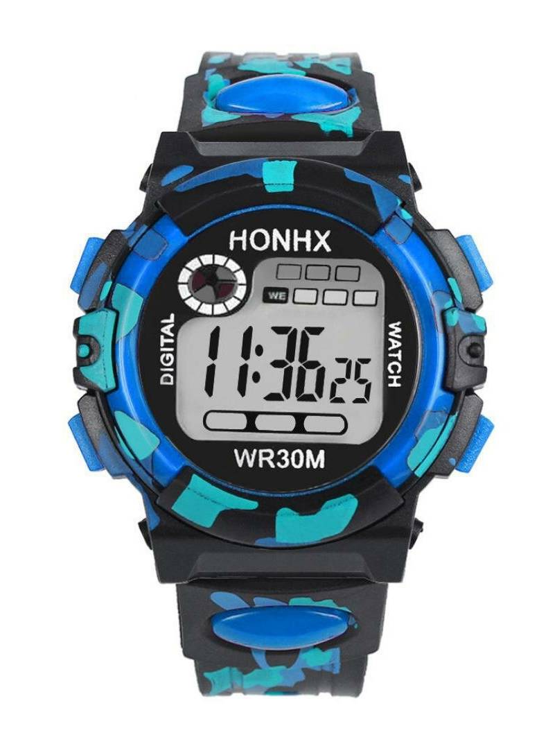 HONHX 62 Reloj de moda para hombre Fecha luminosa Semana Pantalla Reloj digital deportivo de camuflaje multifunción