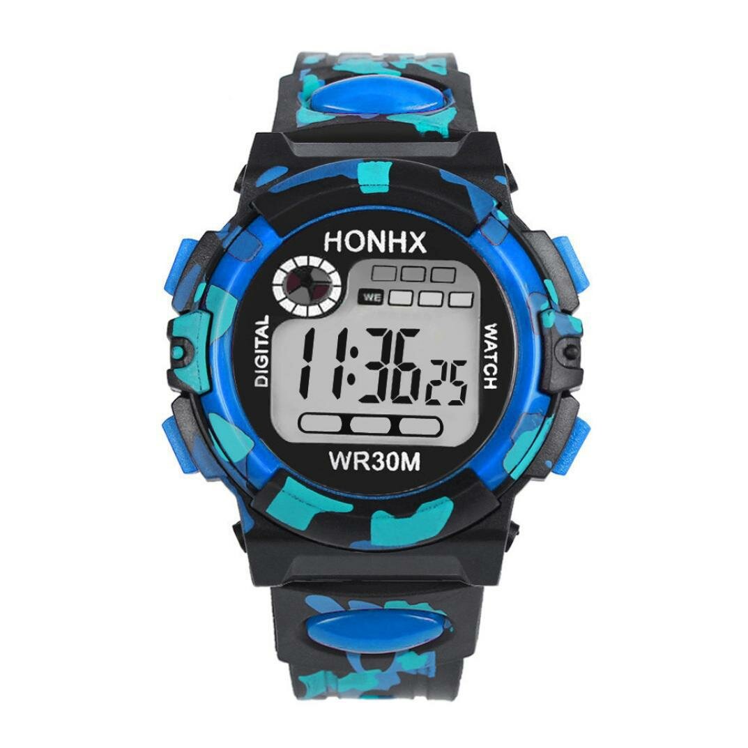 HONHX 62 Reloj de moda para hombre Fecha luminosa Semana Pantalla Reloj digital deportivo de camuflaje multifunción