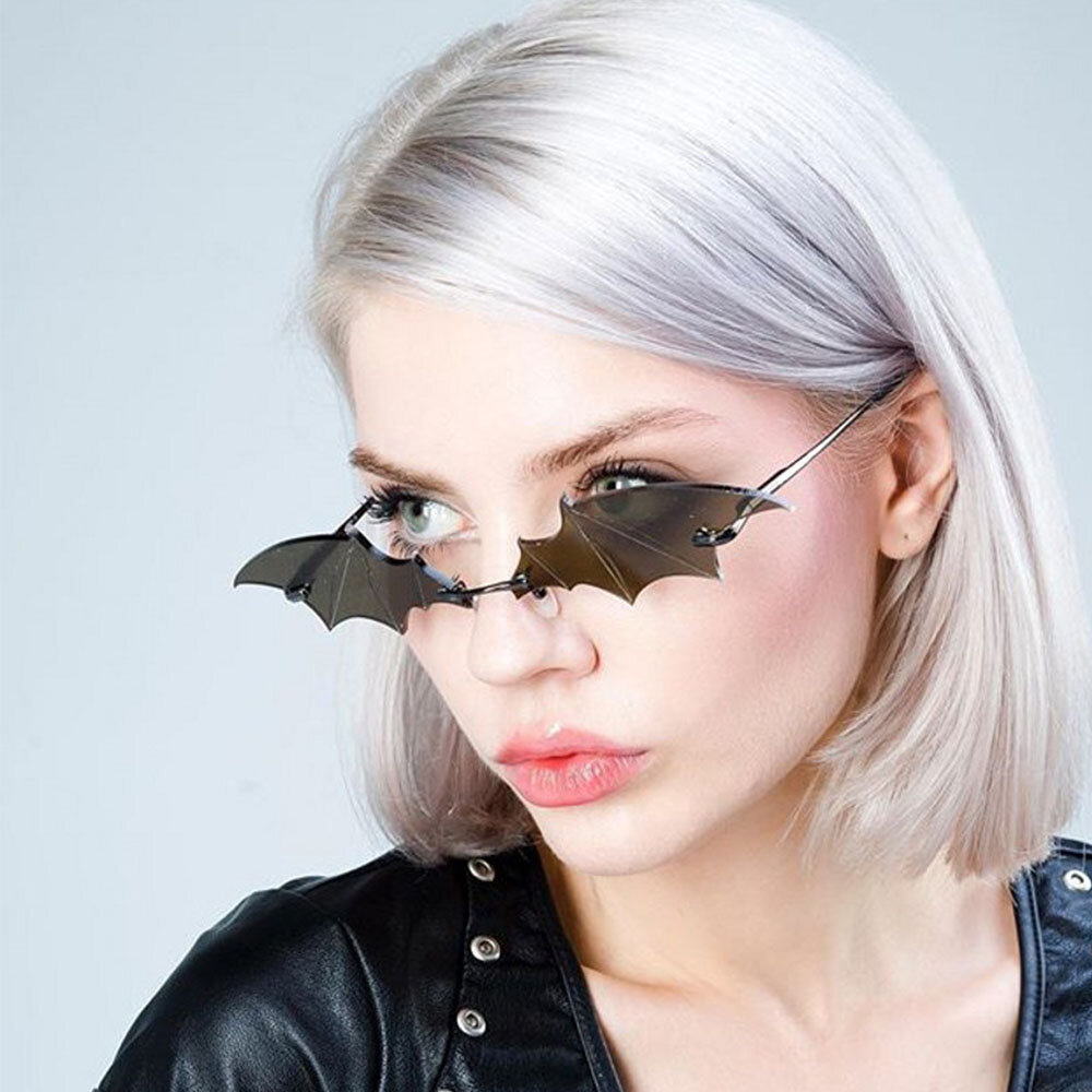 Personalidad unisex Forma de murciélago creativo Tendencia de moda UV Gafas de sol de protección