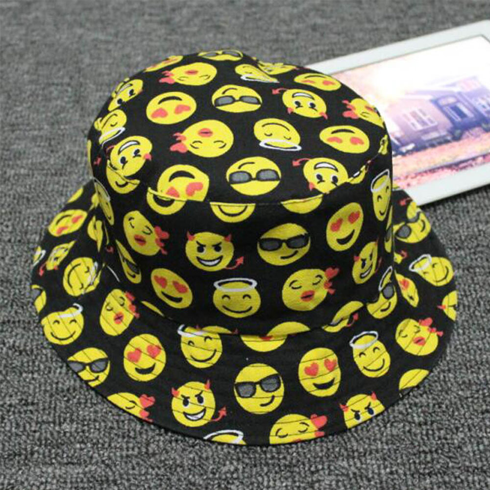 Unisex Hip-hop Style Emoji Pringting Casual Fashion Visor Bucket Sombrero