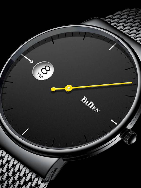 BIDEN 0049 Reloj de pulsera para hombre ultra delgado de moda Relojes de cuarzo creativos