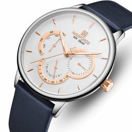 NAVIFORCE 3011 Reloj de pulsera de hombre de estilo casual y calendario ultra delgado Banda Reloj de cuarzo