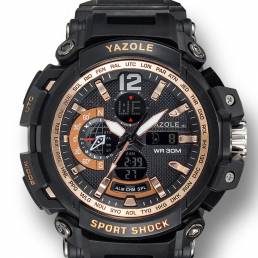 YAZOLE 481 482 Cronómetro deportivo Cronometraje Calendario Semana Luminoso Dual Pantalla Reloj digital