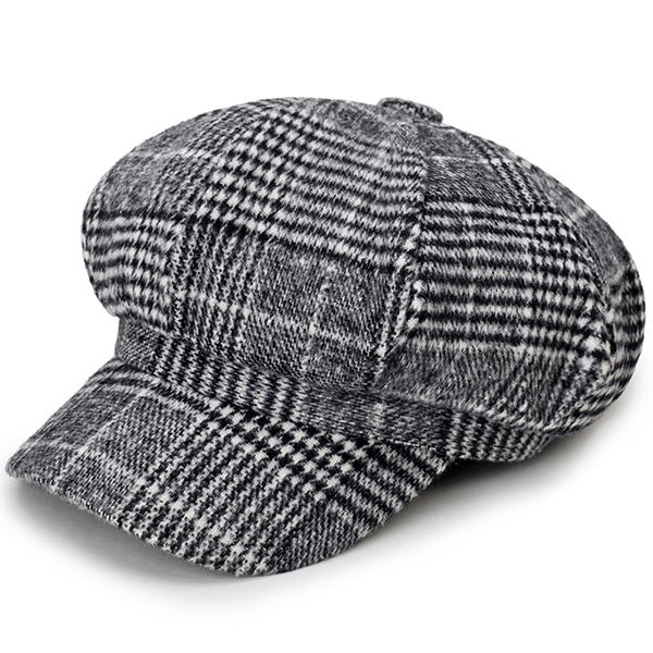 Sombreros de boina de algodón ocio Newsboy Gorras de tela escocesa a rayas
