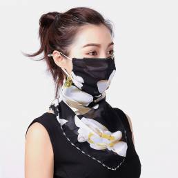 Mujeres Máscaras de impresión transpirables Montado en la oreja Cuello Protección Protector solar Bufanda Anti-UV Bandan