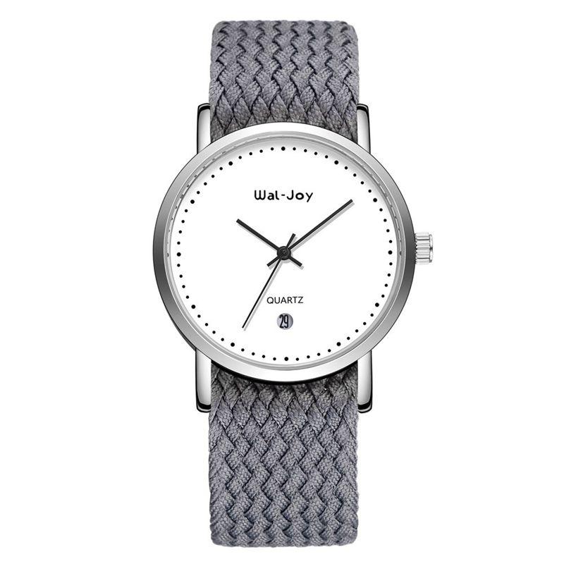 Wal-Joy WJ9007 reloj de estudiante Fecha simple Pantalla Nylon reloj de pulsera de cuarzo correa femenina