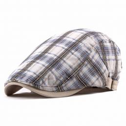 Unisex casquillo ajustable ocasional de la boina del algodón de la tela escocesa Sombrero